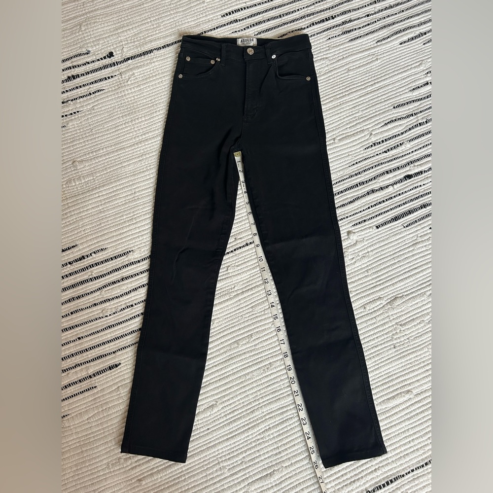 Agolde ‘Roxanne’ High Rise Skinny Jeans, Jet Black, Size 25